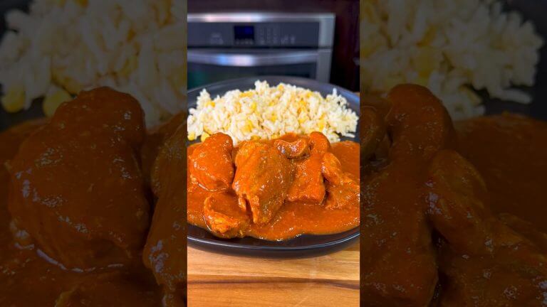 Costillas de Puerco en Salsa Roja Pork Ribs in Red Salsa Recipe #shorts