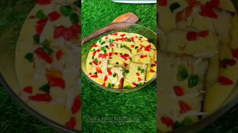 Custard Bread Pudding Recipe | Milk Powder Sweet Recipe #milkbread #bread #custard #recipe