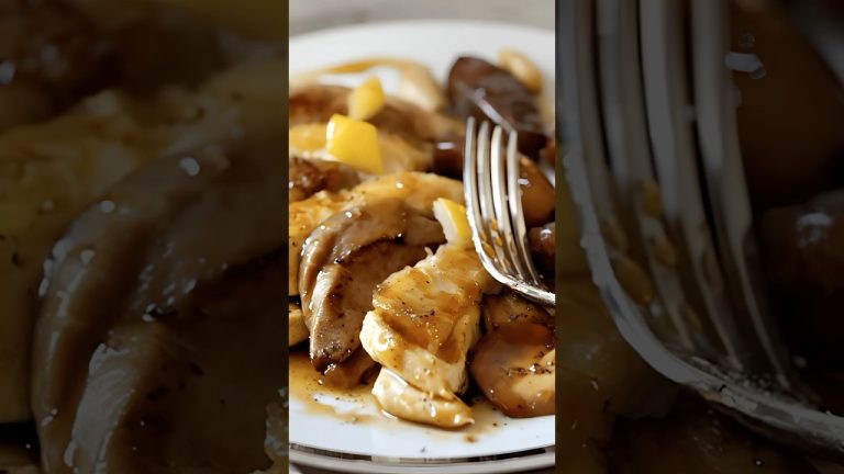 Duo d'escalope de foie gras et de poulet, amandes et dattes ⭐ #escalope #foiegras #dattes