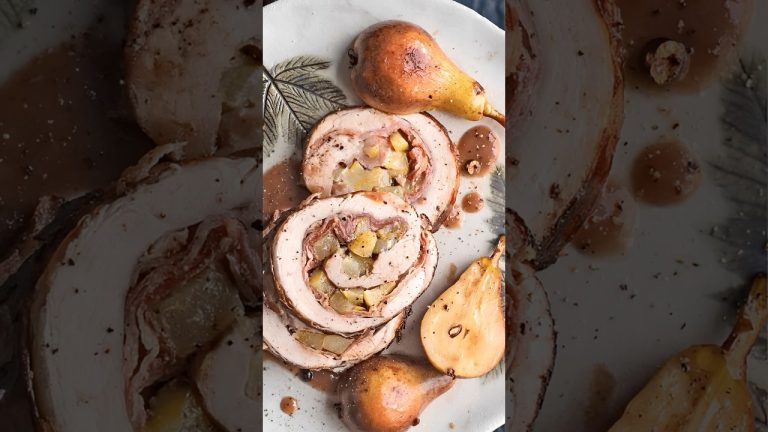 Veau à la pancetta aux poires ⭐ #Veau #pancetta #poires