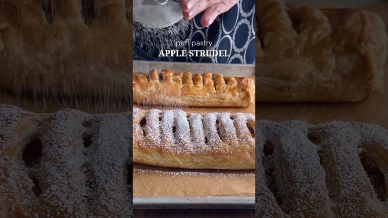 Puff Pastry Apple Strudel🍏 #dessert #sweet #recipe #apple