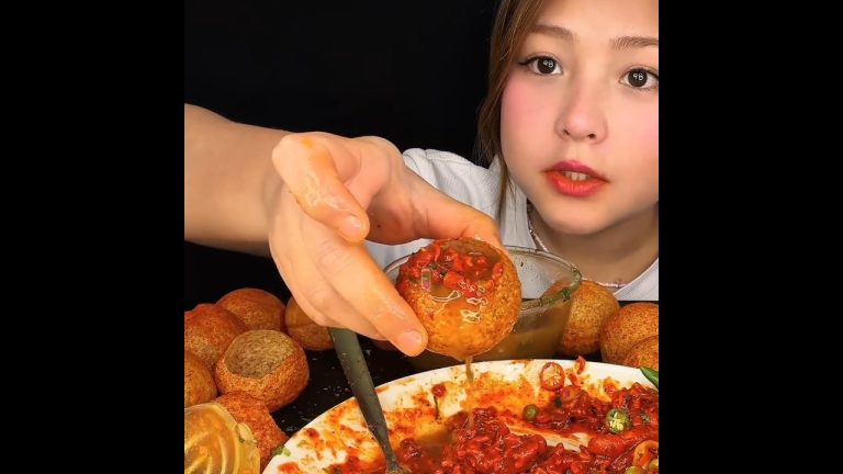 ASMR: EATING SPICY PANIPURI🔥 PUCHKA CHALLENGE || #shorts #mukbangn#asmreating #mukbangasmr #asmr
