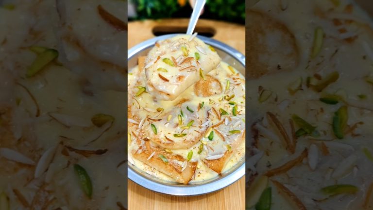 Custard Bread Pudding Recipe  | Milk Powder Sweet | dessert recipes #shorts #sweet  #custard #recipe