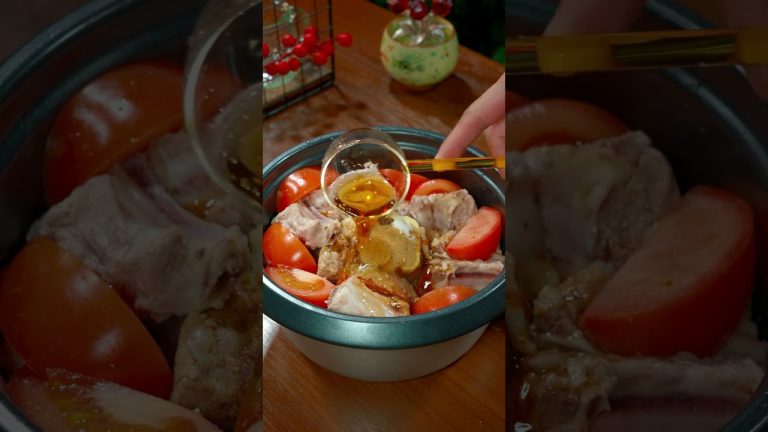 Pork chop with tomato sauce, sweet and sour, fragrant and delicious  #cooking #recipe