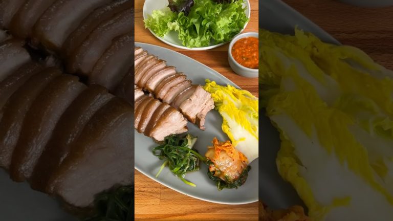 Korean boiled pork aka bossam is going to be your favorite wrap #shorts