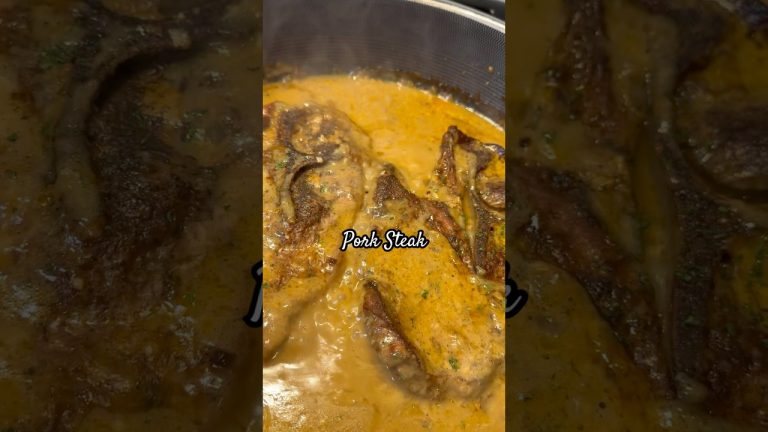 Pork Steak with a creamy gravy. #porksteakrecipe #porksteak #recipe #cooking #cookingtutorial