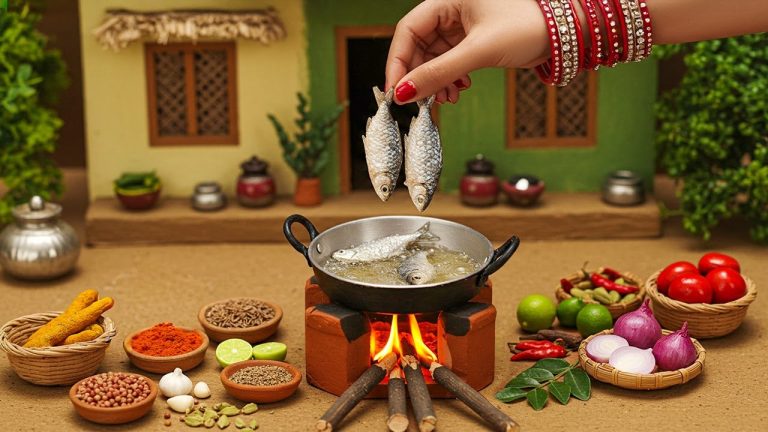 How To Cook Miniature Village Fish Fry 🐟🔥 Tiny Foodkey Village Food ASMR | Indian Cooking Ideas