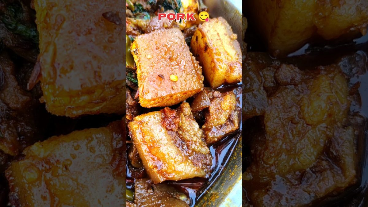 Village Style Pork  Curry Cooking & Eating pig Recipe  Village Style#pork#food#cooking#recipe#shorts