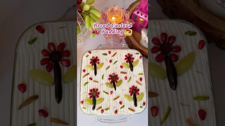 Bread Custard Pudding | Fruit Custard Pudding | Pudding Recipe #pudding #viralvideo #trandingshorts