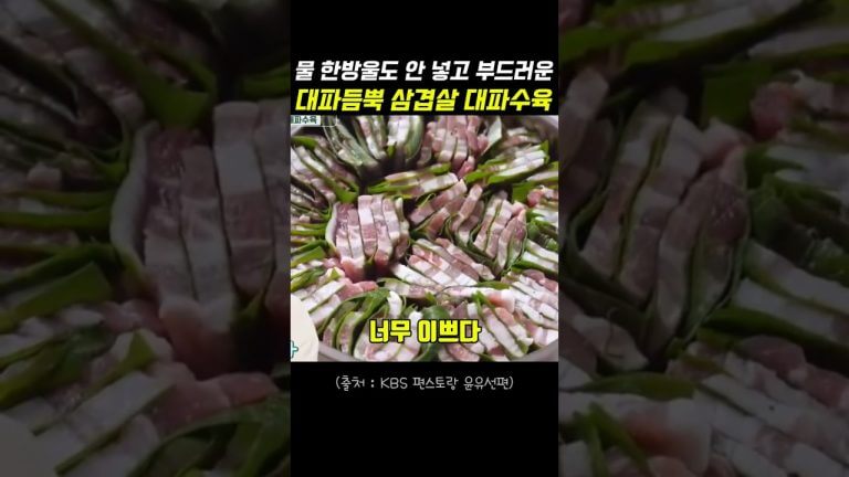 물 한방울 안 넣고도 부드러운 대파 듬뿍 대파수육