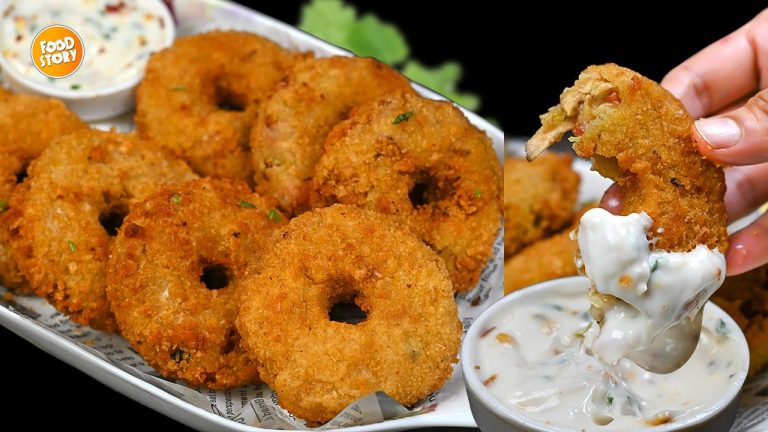 Ramzan Special Crispy Chicken & Veg Donut Recipe, Easy Iftar Snack Recipe by Samina Food Story
