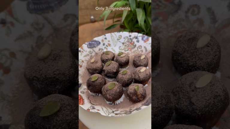 3 Ingredient Healthy Dessert in 5 Minutes | Walnut Dates Sweet Recipe #shorts #short #shortsfeed