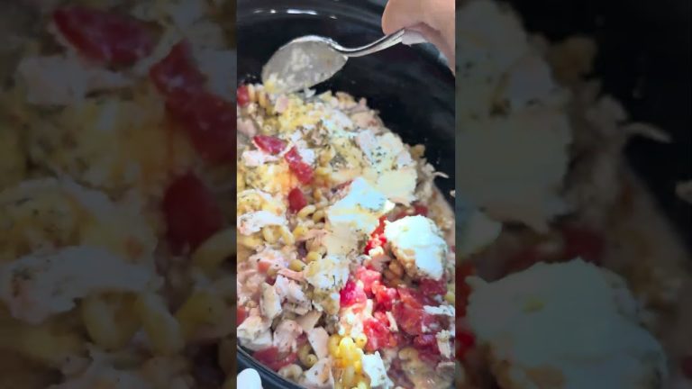 Crockpot Creamy Chicken Pasta #shorts #dinnerideas