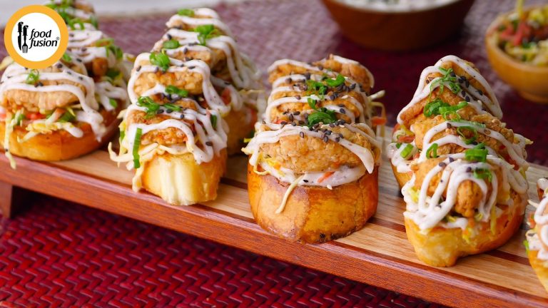 Crispy Chicken Crostini with Sesame Mayo Recipe By Food Fusion (Eid Special)