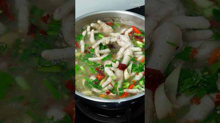 Spicy Chicken Feet Soup ต้มยำตีนไก่  #cooking #food #recipe