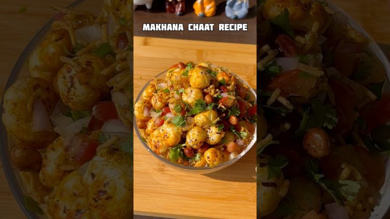 Healthy makhana chaat recipe #shorts #snacks #recipe #makhana #trending #viral #shortsfeed #cooking