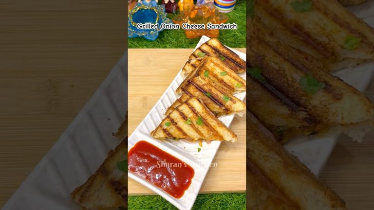 Golden Crispy Grilled Onion Cheese Sandwich #shorts #viral #recipe #easyrecipe #cooking #sandwich