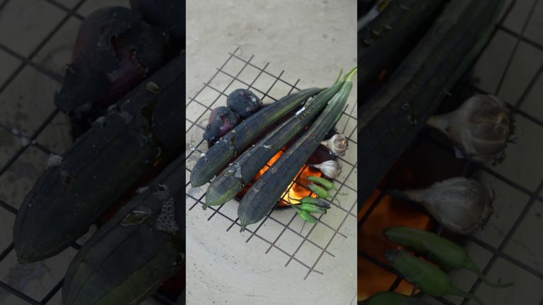 Fire Roasted Ridge Gourd Bharta 🔥#shorts #food #recipe #ytshorts