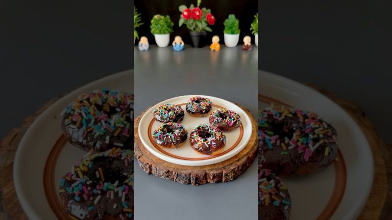 Chocolate bread donut recipe #shorts #donut #dessert #bread #chocolate