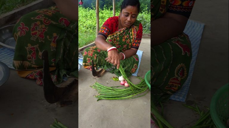 Long beans bhorta | borboti bharta recipe #bhorta #food #villagefood #shorts