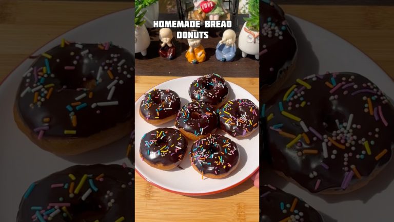 Homemade Bread Donuts recipe #shorts #dessert #donuts #viralrecipe #shortsfeed