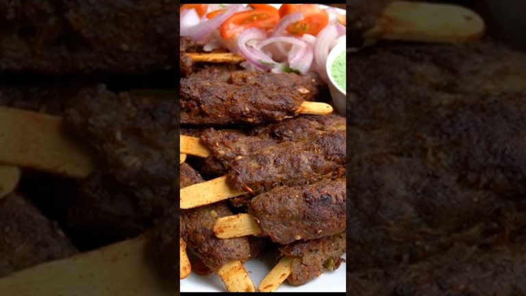 Mutton Sticks Kabab Recipe ♥️ #recipe #food #cooking #viral #youtubeshorts #mutton #kabab #snacks