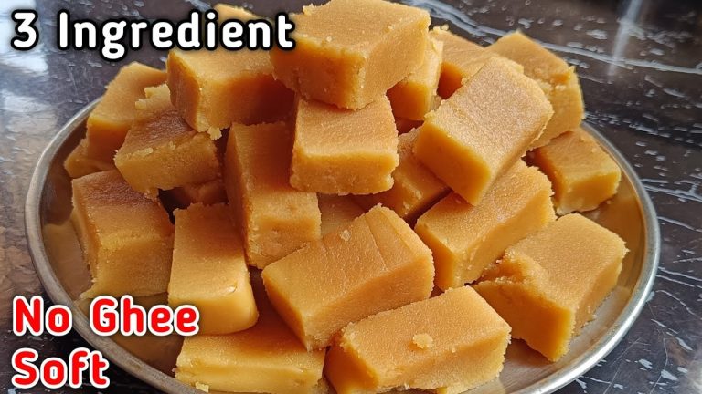 ಇಷ್ಟು ಸಾಫ್ಟ್ 😲 ತುಪ್ಪ ಇಲ್ಲದೆ 3 ಸಾಮಗ್ರಿಯಲ್ಲಿ ಕರಗುವ ಮೈಸೂರು ಪಾಕ್|Soft Mysore pak|3 Ingredients Sweet