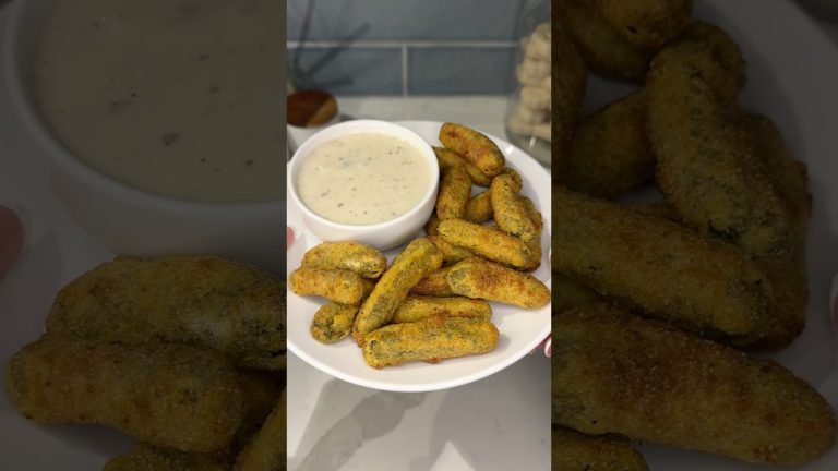 viral baby air fried pickles recipe 🥒 #recipe #cooking #pickle #shorts #food #snacks #easyrecipe