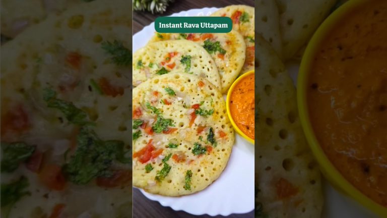 Instant Rava Uttapam Recipe SOUTH INDIAN Breakfast Hack