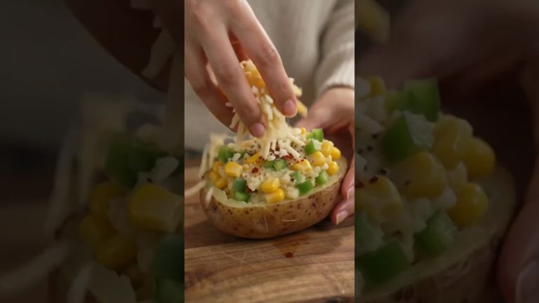 Cheese loaded Baked Potato#shorts #recipe #food #foodie #cooking #youtubeshorts #ai #bakedpotato
