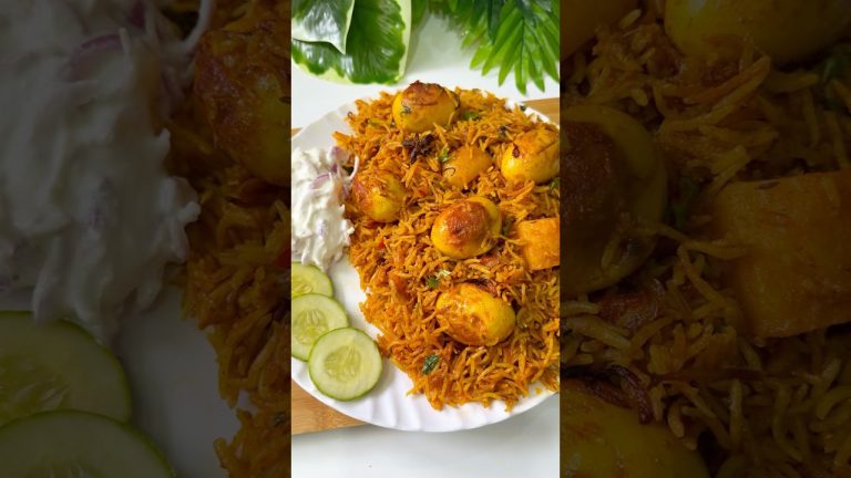 Egg Dum Biryani Recipe #shorts #egg #eggrice #biryani #recipe #trending #viral #shortsfeed #cooking