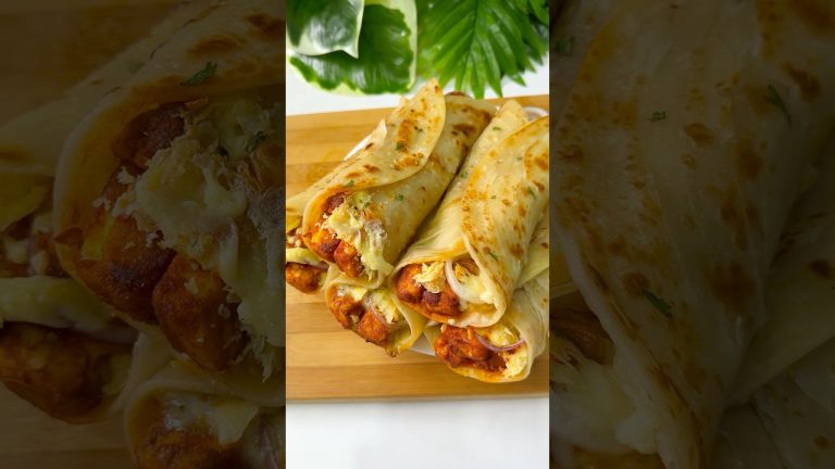Paneer Tikka Roll Recipe #shorts #paneer #recipe #trending #viral #shortsfeed #cooking #shortvideo
