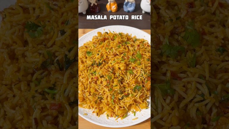 Masala potato rice recipe #shorts #potatorice #leftoverricerecipe #trending #viral #shortsfeed #food