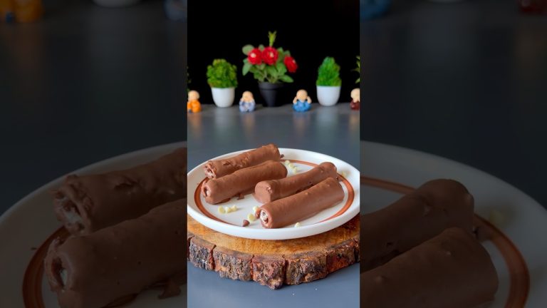 5 minute chocolate Bread Roll Recipe⬇️#chocolate #recipe #food #easyrecipe
